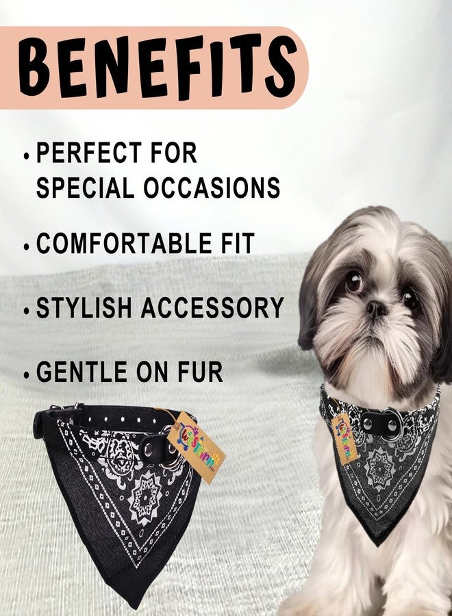 Western Era Stylish Dog Collar Scarf - Adjustable & Comfortable Pet Accessory for Dogs & Cats, Trendy Bandana Style, Soft Fabric, Perfect Special Occasions, Washable Design (Black) - Image 5